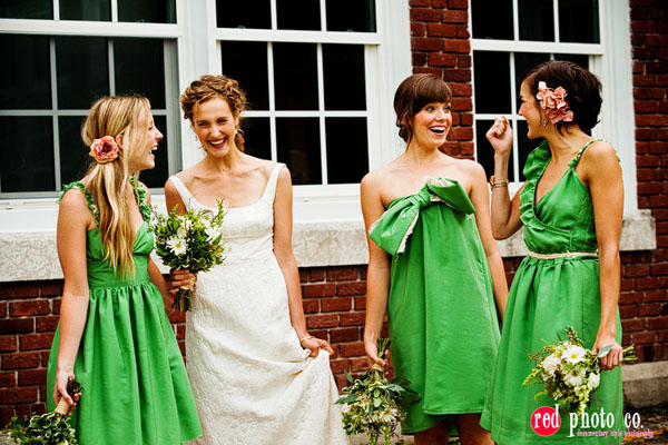 green bridesmaids